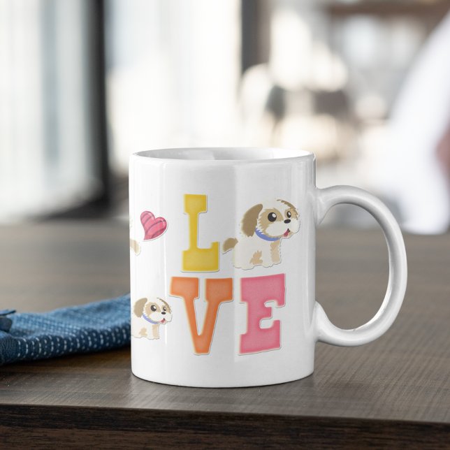 Taza De Café Amo a mi Mascota Shih Tzu Dog Gslow Heart (Subido por el creador)
