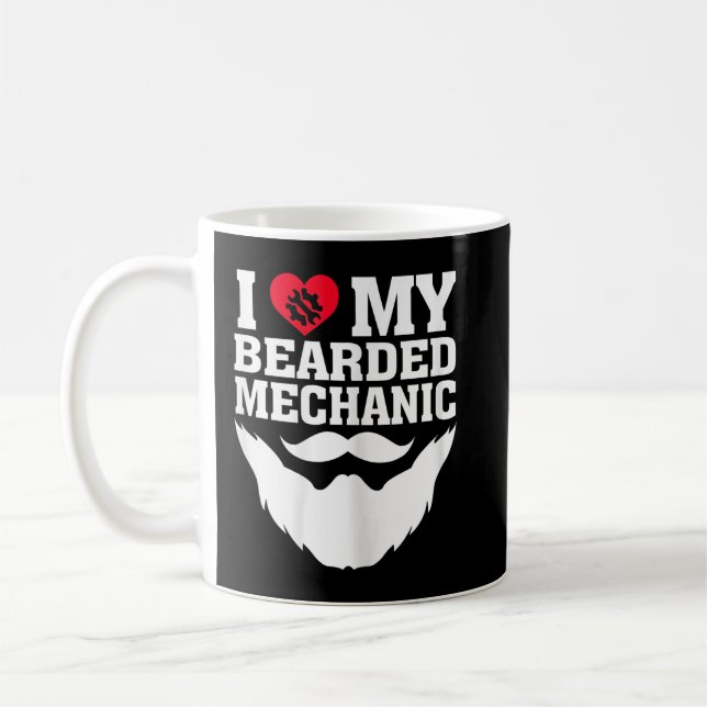 Taza De Café Amo a mi mecánico barbudo (Izquierda)