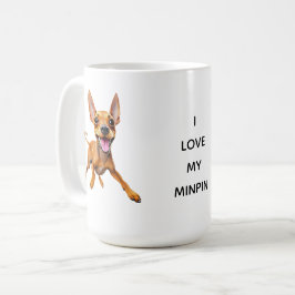 Taza De Café AMO A MI MINPIN minpin pinscher miniatura perro pa