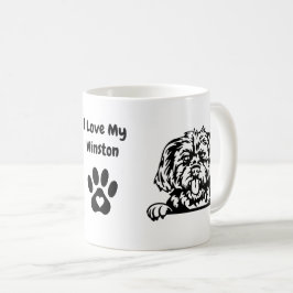 Taza De Café Amo a mi MORKIE | Nombre del perro e impresión de