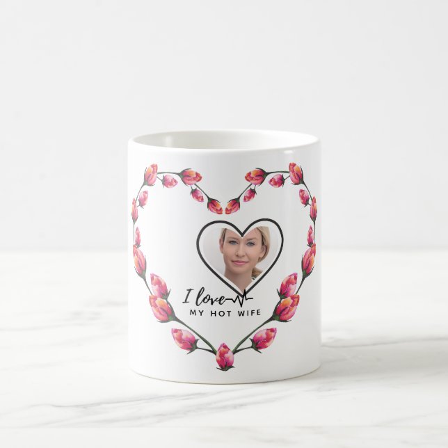Taza De Café Amo a mi mujer - FOTO personalizada de la mejor am (Centro)