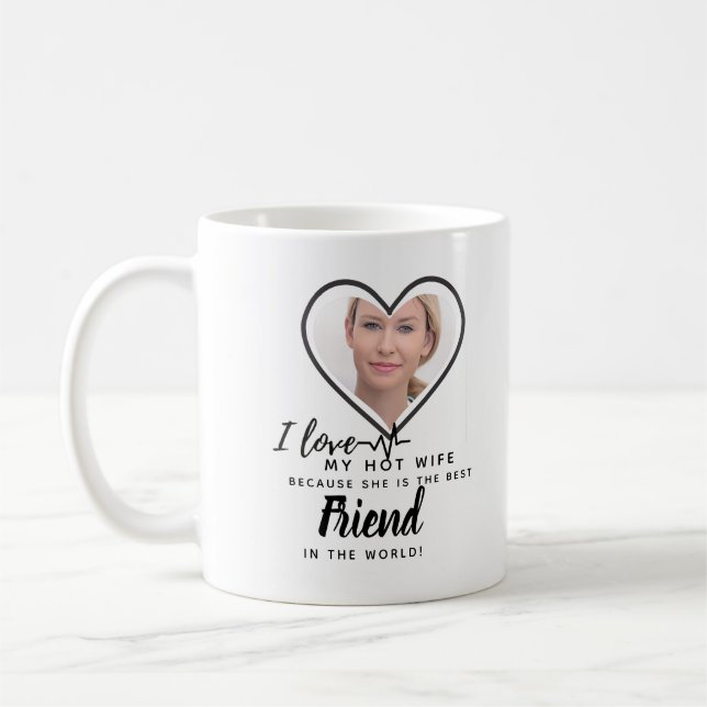 Taza De Café Amo a mi mujer - FOTO personalizada de la mejor am (Izquierda)
