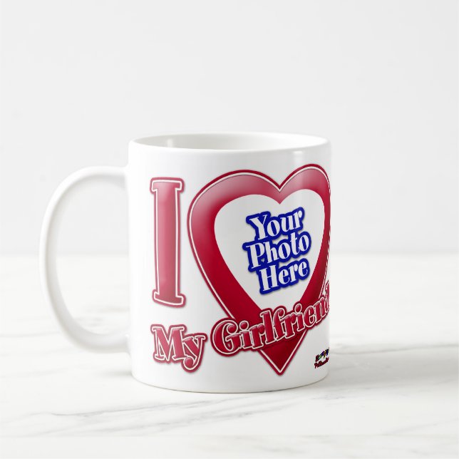 Taza De Café Amo a mi novia - camiseta de fotos (Izquierda)