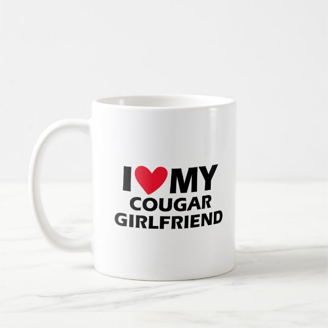 Taza De Café Amo A Mi Novia Cougar (Izquierda)