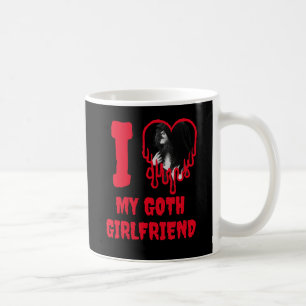 Taza De Café Amo a mi novia gótica Foto de corazón rojo goteand