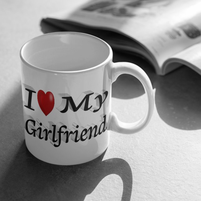 Taza De Café Amo a mi novia lindo texto negro (Subido por el creador)