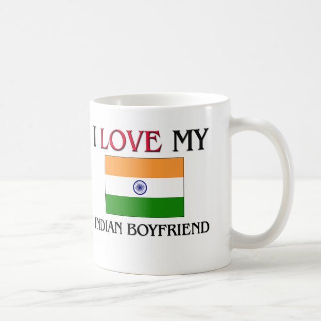 Taza De Café Amo a mi novio indio (Derecha)