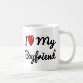 Taza De Café Amo a mi novio un lindo texto negro