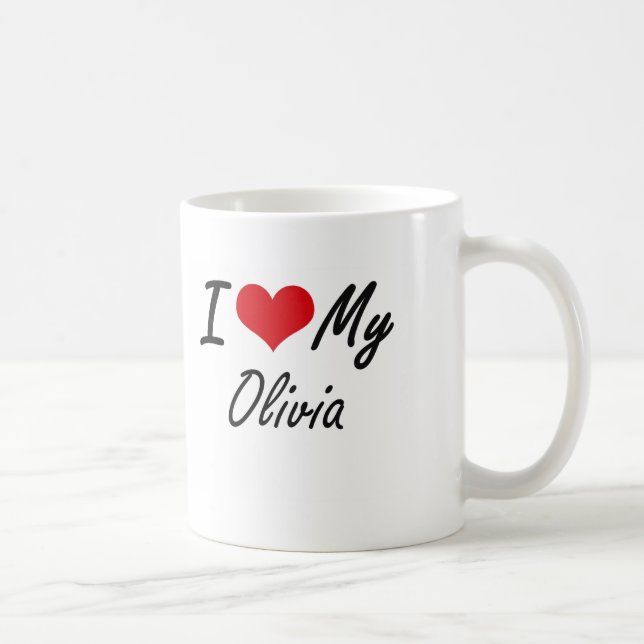 Taza De Café Amo a mi Olivia (Derecha)