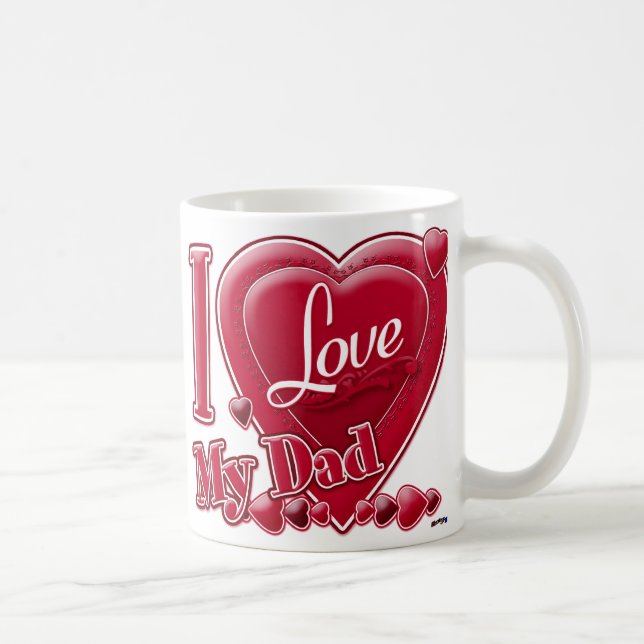 Taza De Café Amo a mi papá rojo - corazón (Derecha)