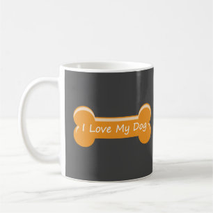 Taza De Café Amo A Mi Perro   Hueso de perro