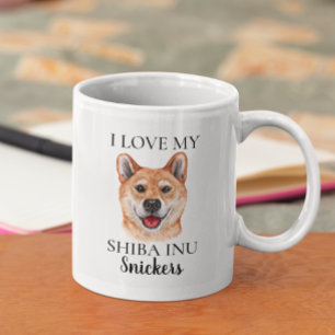 Taza De Café Amo a mi perro Shiba Inu con monograma