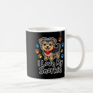 Taza De Café Amo a mi perro Snorkie mezcla de Schnauzer y Yorki