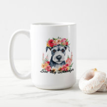 Amo a mi Schnauzer Floral