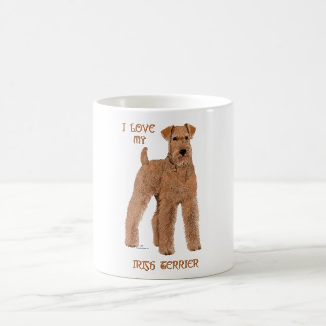 Taza De Café Amo a mi terrier irlandés (Centro)