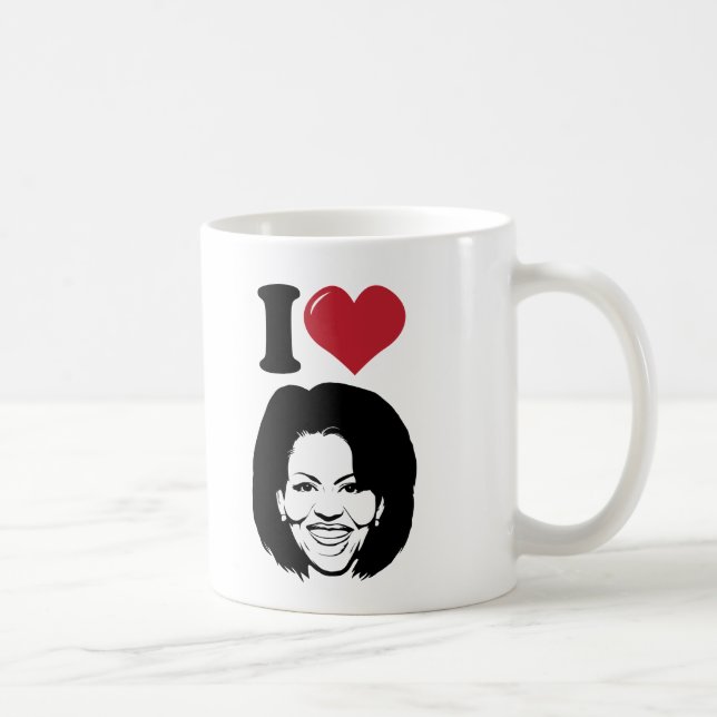 Taza De Café Amo a Michelle Obama (Derecha)