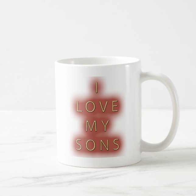 Taza De Café Amo a mis hijos (blancos) (Derecha)
