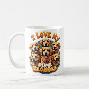 Taza De Café Amo a mis tontos rubios Retrievers dorados vintage