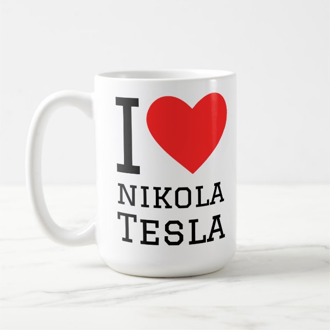Taza De Café Amo a Nikola Tesla  (Izquierda)