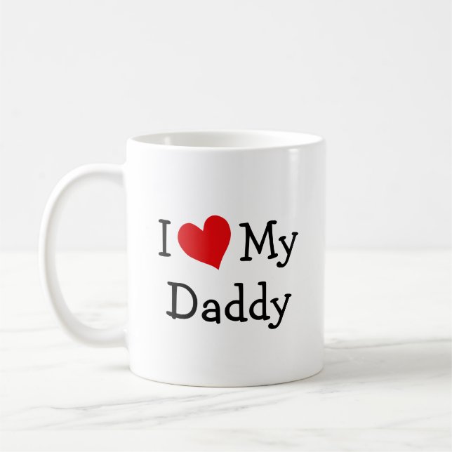 Taza De Café Amo a Papá Corazón Rojo (Izquierda)