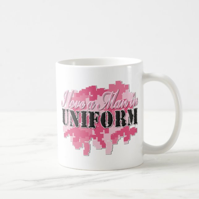 Taza De Café Amo a un hombre en uniforme (Derecha)