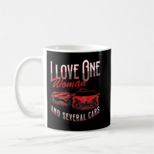 Taza De Café Amo a una mujer y a varios camiones Amante de coch