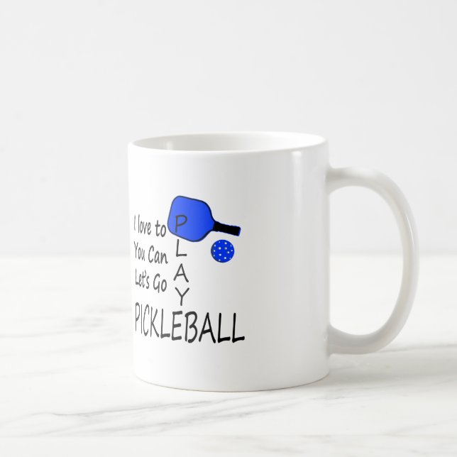 Taza De Café amo a usted puedo dejo para ir azul del pickleball (Derecha)