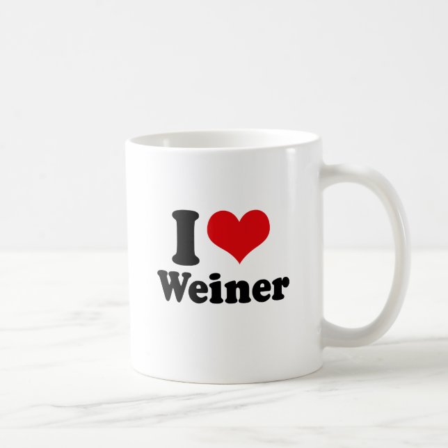 TAZA DE CAFÉ AMO A WEINER (Derecha)