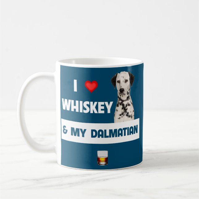 Taza De Café Amo a Whiskey y a mi mamá dalmatiana papá Fireman (Izquierda)