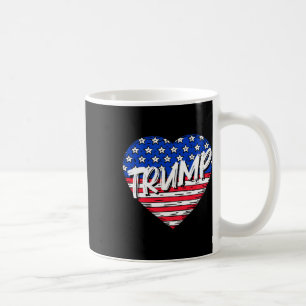 Taza De Café Amo al corazón de la bandera Trump