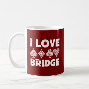 Taza De Café Amo al jugador de juegos de cartas puente