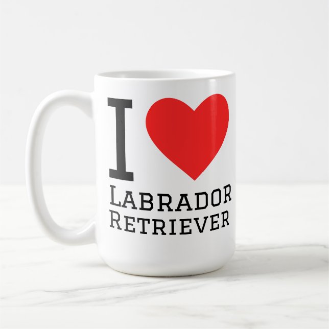 Taza De Café Amo al labrador retriever (Izquierda)
