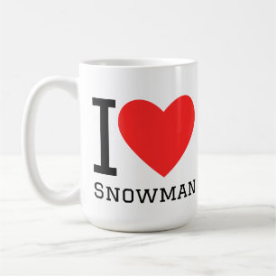 Taza De Café Amo al muñeco de nieve