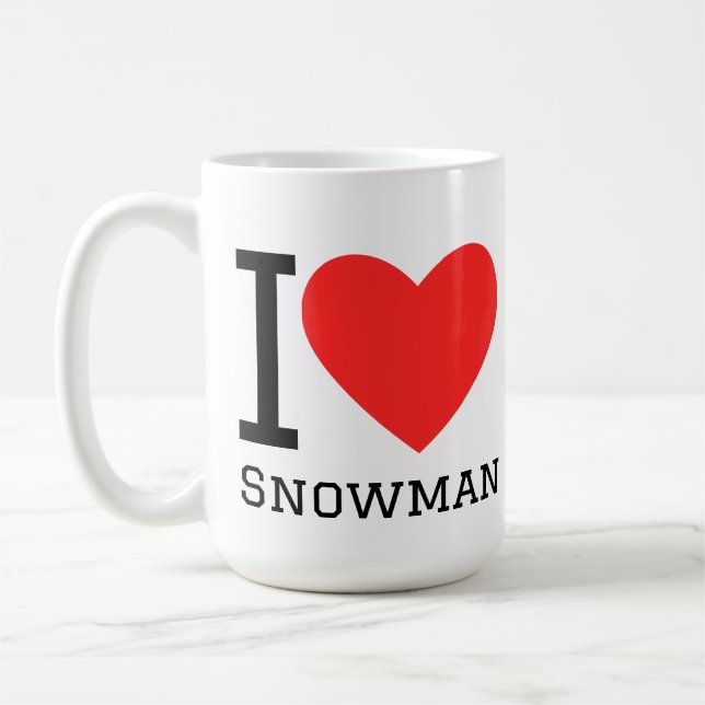 Taza De Café Amo al muñeco de nieve (Izquierda)