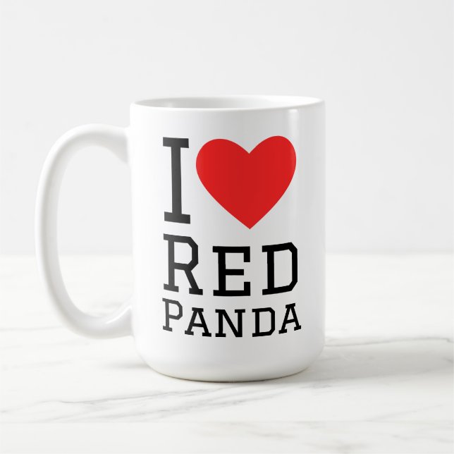 Taza De Café Amo al panda rojo (Izquierda)