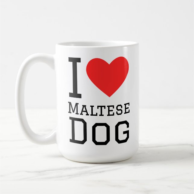 Taza De Café Amo al perro maltés (Izquierda)
