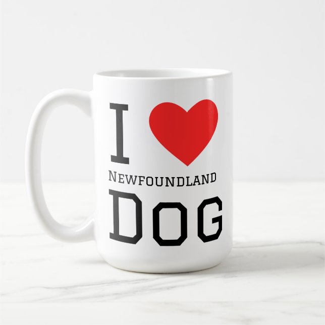 Taza De Café Amo al perro Terranova (Izquierda)