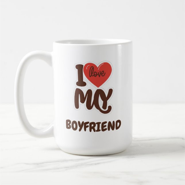 Taza De Café Amo al personalizado de Boyfriend (Izquierda)