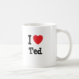 Taza De Café Amo al personalizado del corazón Ted personalizado