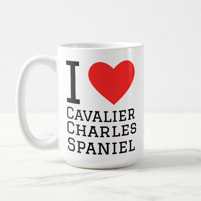 Taza De Café Amo al spaniel King Charles (Izquierda)