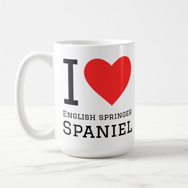 Taza De Café Amo al springer spaniel inglés (Izquierda)