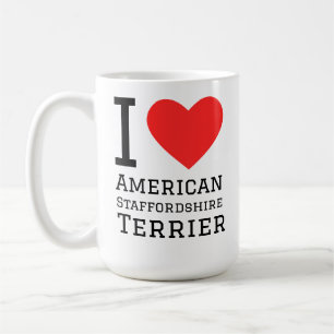 Taza De Café Amo al terrier americano Staffordshire
