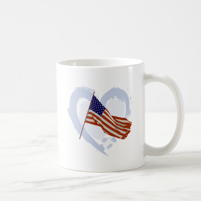 Taza De Café Amo América - Bandera estadounidense (Derecha)