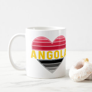 Taza De Café Amo Angola, corazón angoleño