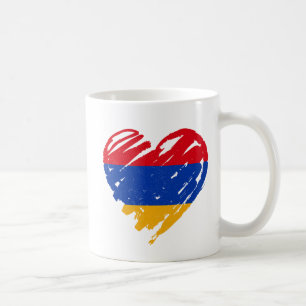 Taza De Café Amo Armenia - Corazón de la bandera armenia