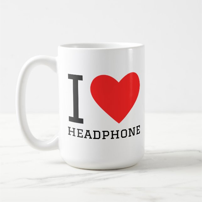 Taza De Café Amo auriculares (Izquierda)