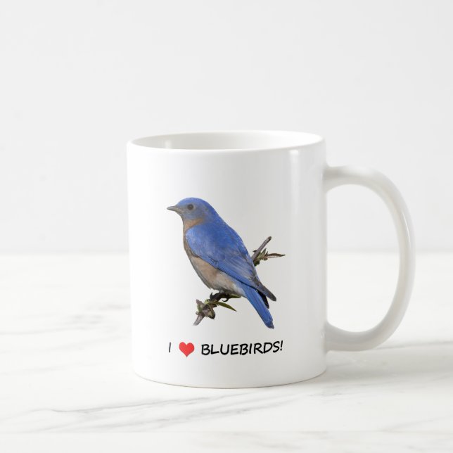 Taza De Café Amo Bluebirds (del corazón) (Derecha)