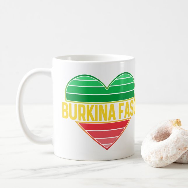 Taza De Café Amo Burkina Faso, el burkinés del corazón (Con donut)