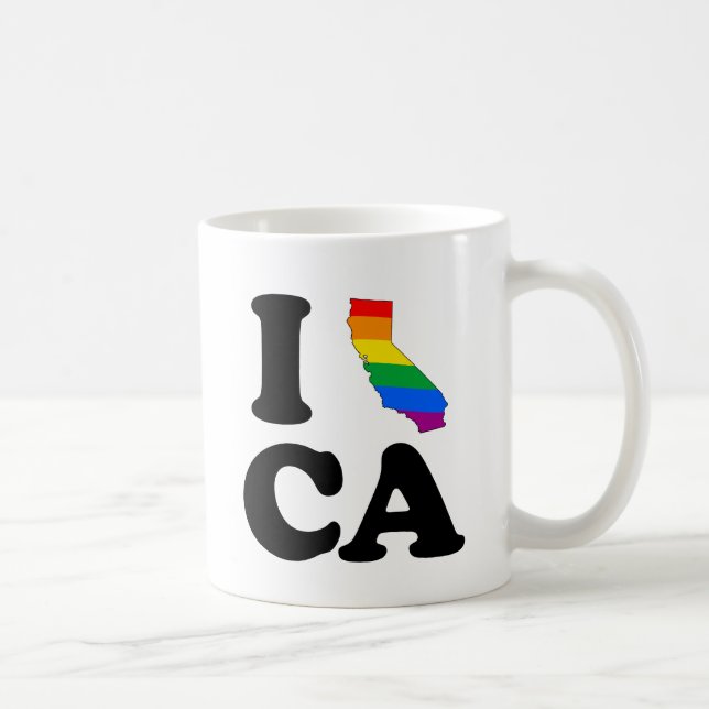 TAZA DE CAFÉ AMO CALIFORNIA GAY (Derecha)