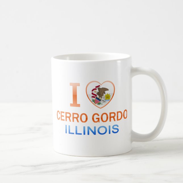 Taza De Café Amo Cerro Gordo, IL (Derecha)